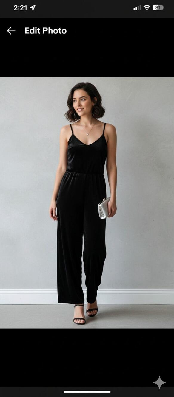 Wild Fable Medium Black Velvet Cropped Pant Jumpsuit Gothic Grunge Holiday
